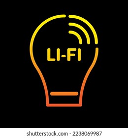 Li fi light bulb. Internet communication. Digital technology background. Vector illustration. Stock image.