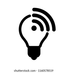 Li Fi technology, lightbulb and connection vector icon