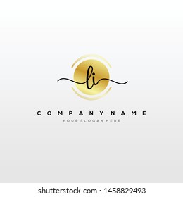 LI handwriting initial logo template vector.