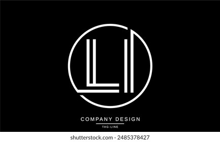 LI, IL Abstract Letters Logo Monogram design Font Icon