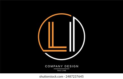 LI, IL Abstract Letters Logo Monogram design Font Icon
