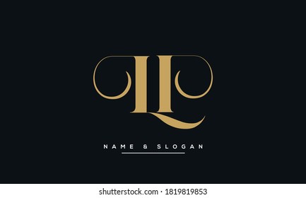 Plantilla vectorial monograma con logotipo de resumen de LI, IL