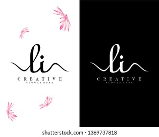 li, il initial letter handwriting logo template
