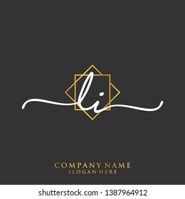 LI Initial handwriting logo template