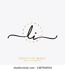 LI Initial handwriting logo template