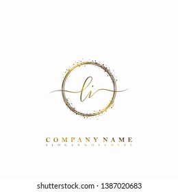 LI Initial luxury handwriting logo vector