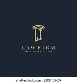 Logotipo inicial de la firma de abogados en monograma con diseño de hitos