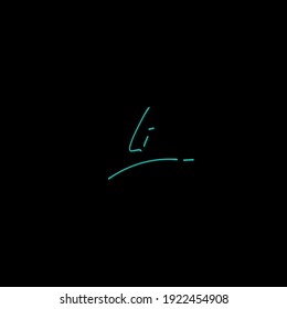 Li isolated black background initial vector elegant handwriting signature for identity