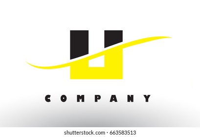 LI L I  Black and Yellow Letter Logo with White Swoosh and Curved Lines.