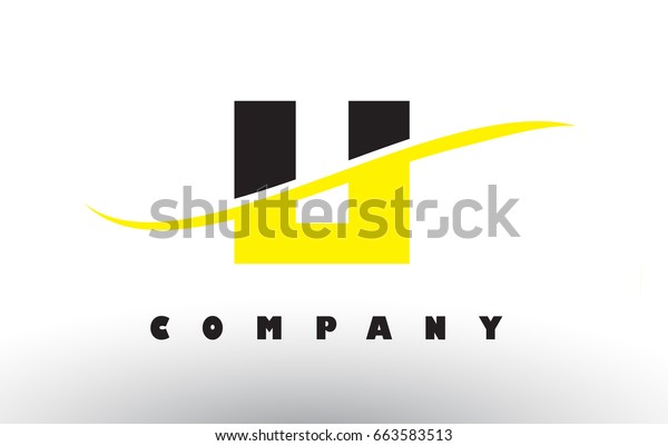 LI L I  Black and Yellow Letter Logo with White\
Swoosh and Curved Lines.
