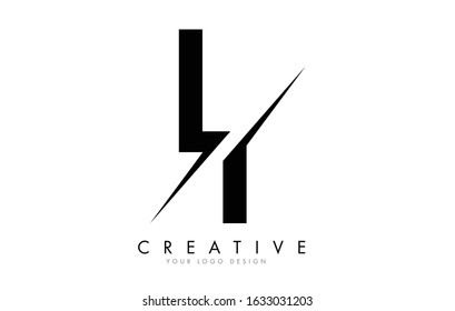 LI L I Letter Logo Design with a Creative Cut. Creative logo design..