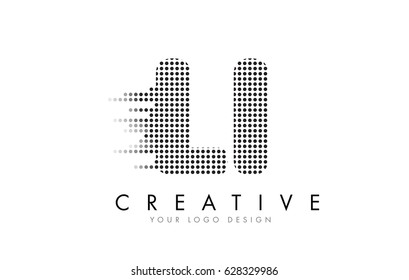 LI L I Letter Logo Design with Black Dots and Bubble Trails.