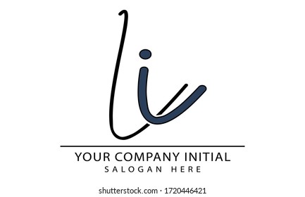 Logo inicial de la letra Li. Vector de diseño de carta inicial o icono