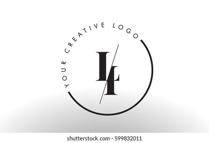 LI Letter Logo Design with Creative Intersected and Cutted Serif Font.