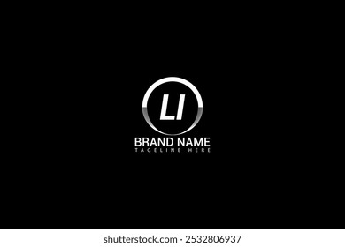 Projeto de logotipo de letra LI em fundo preto. LI conceito de logotipo de letra de iniciais criativas. LI design exclusivo.