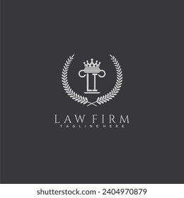LI letter monogram logo for lawfirm with pillar  crown image design
