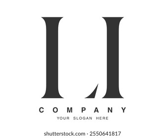 LI logo design. Initial letter l and i serif font style. Creative classic company name typography. Trendy logotype or identity. Vector illustration.