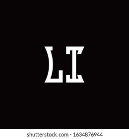 LI monogram logo with curved side style design template