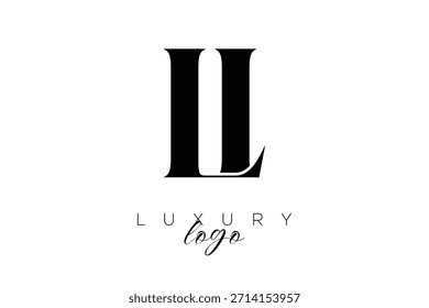 Logotipo de la tipografía del monograma de la letra de LI Serif para la identidad elegante de la marca de Premium