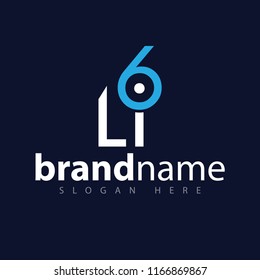 LI and six number Initial letter logo vector