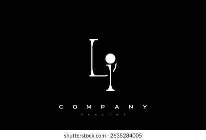 LI Typography Diseño de logotipos. Representación de diseño de monograma con estilo que presenta las letras L y I combinadas en un estilo de firma artística, que ofrece una representación visual única y creativa.