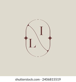 LI wedding classic in elegant monogram with high quality professional design that will print well