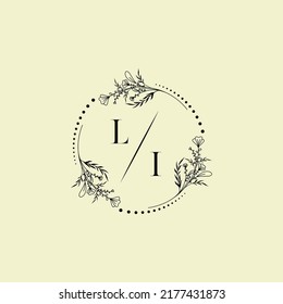 Letras iniciales del logo de la boda LI en un diseño profesional de alta calidad que se imprimirá en cualquier medio impreso