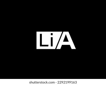 LIA Logo and Graphics design vector art, Icons isolated on black background