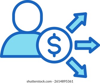 Liabilities Icon Blue Vector Illustration