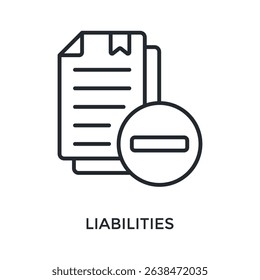 Liabilities Icon Outline Style. Vector Illustration For Graphic Design