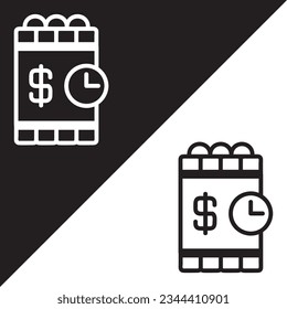 Liabilities Vector Icon, Lineal style, isolated on Black and white Background.