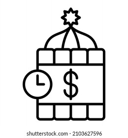 Icono De Esquema Del Vector Del Pasivo Aislado En Fondo Blanco
