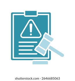 Liability Claim duplo tom azul cor, mini ícone de ilustração. use para conceito moderno, impressão, UI, kit UX, web e desenvolvimento de aplicativos. Vetor relacionado com gestão de riscos, negócios, finanças.