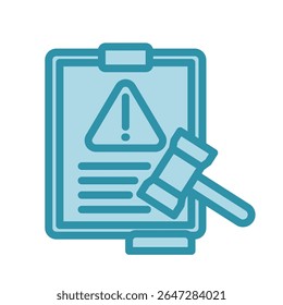 Liability Claim duplo tom azul cor, mini ícone de ilustração. use para conceito moderno, impressão, UI, kit UX, web e desenvolvimento de aplicativos. Vetor relacionado com gestão de riscos, negócios, finanças.