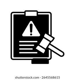 Glifo de Declaração de Responsabilidade, ícone de mini ilustração. use para conceito moderno, impressão, interface do usuário, kit UX, desenvolvimento de web e aplicativo. Vetor relacionado com gestão de riscos, negócios, finanças.

