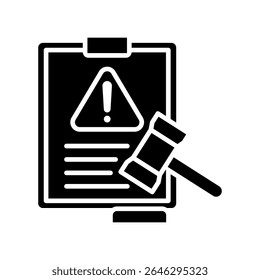 Glifo de Declaração de Responsabilidade, ícone de mini ilustração. use para conceito moderno, impressão, interface do usuário, kit UX, desenvolvimento de web e aplicativo. Vetor relacionado com gestão de riscos, negócios, finanças.

