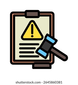 Cor do contorno da reivindicação de responsabilidade, ícone da ilustração mini. use para o conceito moderno, impressão, UI, kit UX, web e desenvolvimento de aplicativo. Vetor relacionado com gestão de riscos, negócios, finanças.

