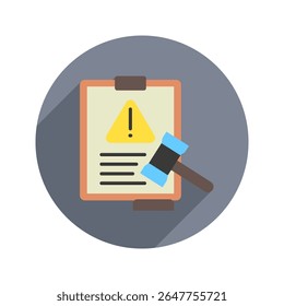 Cor arredondada da reivindicação de responsabilidade, ícone da ilustração mini. use para o conceito moderno, impressão, UI, kit UX, web e desenvolvimento de aplicativo. Vetor relacionado com gestão de riscos, negócios, finanças.