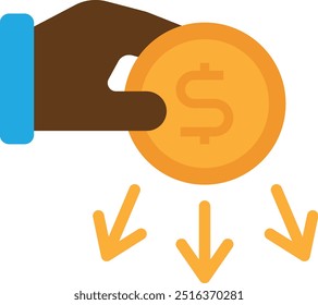 Liability Debt Money Icon Vector Flat Illustration