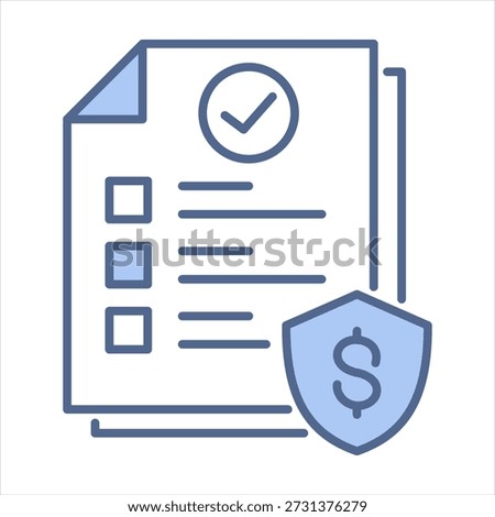 Liability Insurance Blue Icon Vector Illustration