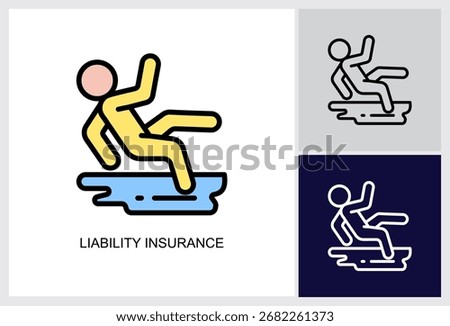 Liability Insurance icon Multi Style Vector Illustration