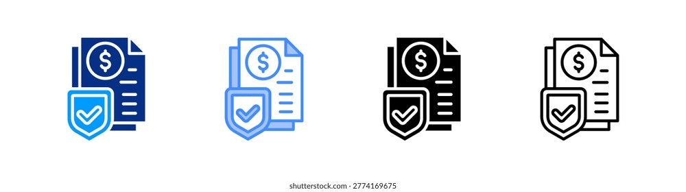 Liability Insurance Multiple Style Icon Set Vector