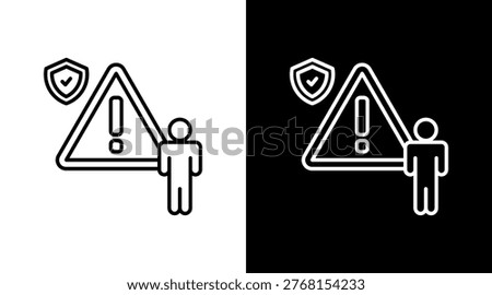Liability Insurance Outline White Icon Set Design