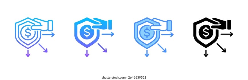 Conjunto de iconos de estilo múltiple de responsabilidad