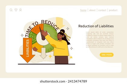 Liability Reduction concept. Decisive steps towards minimizing debts and financial risks. Commitment to economic stability. Flat vector illustration.