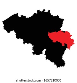 Liage highlighted on Belgium map Vector EPS 10