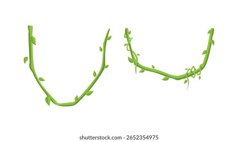 Liana Cartoon Vector on Green Colour