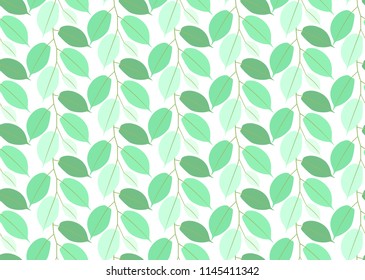 liana leaves pattern seamless on green background