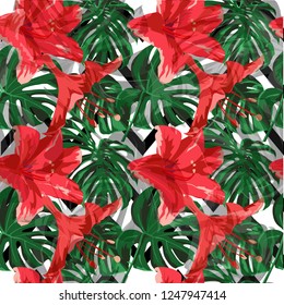 Liana Pattern. Repeating Illustration. Summer Design for Swimwear. Exotic Palm Greenery Backdrop. Liana Seamless Pattern.