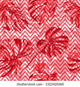 Liana Pattern. Repeating Illustration. Summer Design for Swimwear. Exotic Palm Greenery Backdrop. Liana Seamless Pattern.